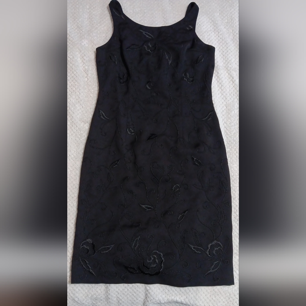 Vintage Whimsigoth Witchy Dark Floral‎ Little Black Dress